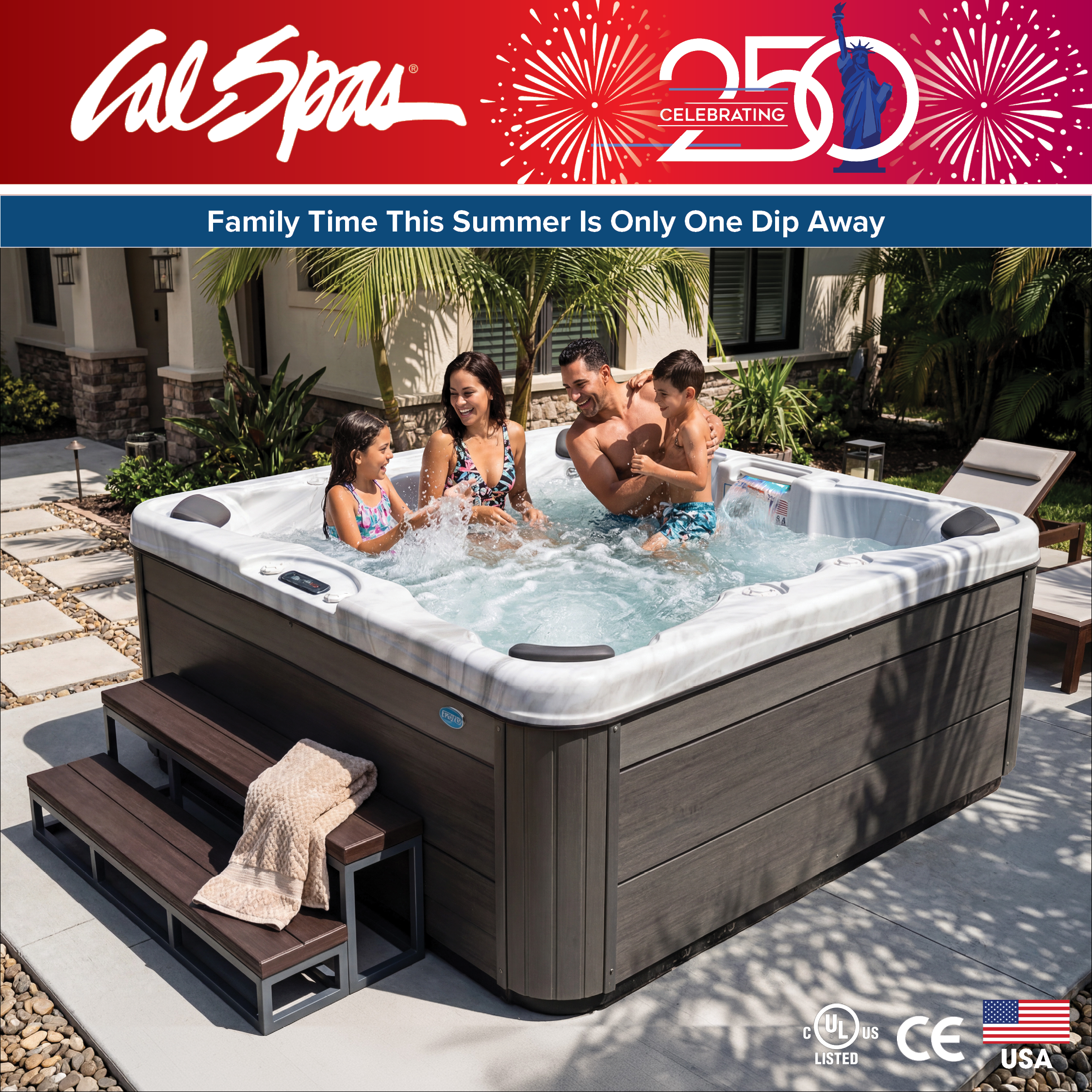 Calspas hot tub being used in a family setting - Gatineau